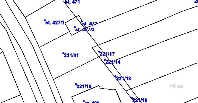 Parcela st. 221/17 v KÚ Vysoké Pole, Katastrální mapa