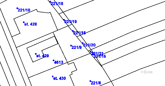 Parcela st. 221/20 v KÚ Vysoké Pole, Katastrální mapa