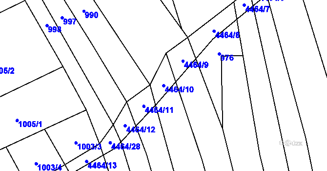 Parcela st. 4464/10 v KÚ Vysoké Pole, Katastrální mapa