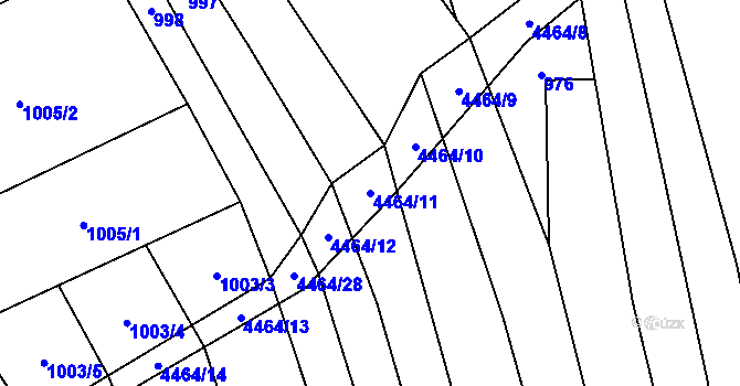 Parcela st. 4464/11 v KÚ Vysoké Pole, Katastrální mapa