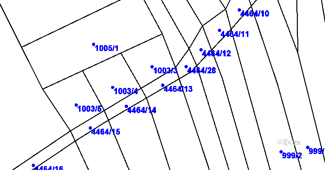 Parcela st. 4464/13 v KÚ Vysoké Pole, Katastrální mapa