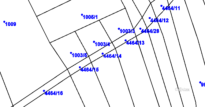 Parcela st. 4464/14 v KÚ Vysoké Pole, Katastrální mapa