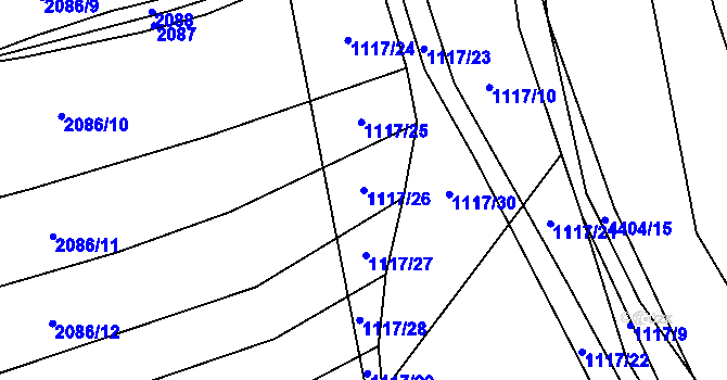 Parcela st. 1117/26 v KÚ Vysoké Pole, Katastrální mapa