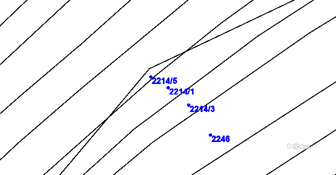 Parcela st. 2214/1 v KÚ Vysoké Pole, Katastrální mapa