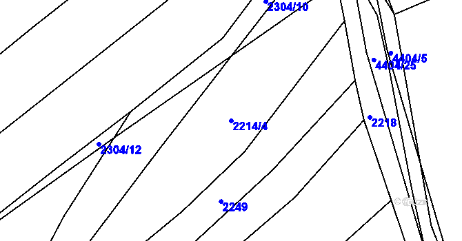 Parcela st. 2214/4 v KÚ Vysoké Pole, Katastrální mapa