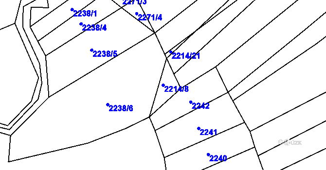 Parcela st. 2214/8 v KÚ Vysoké Pole, Katastrální mapa