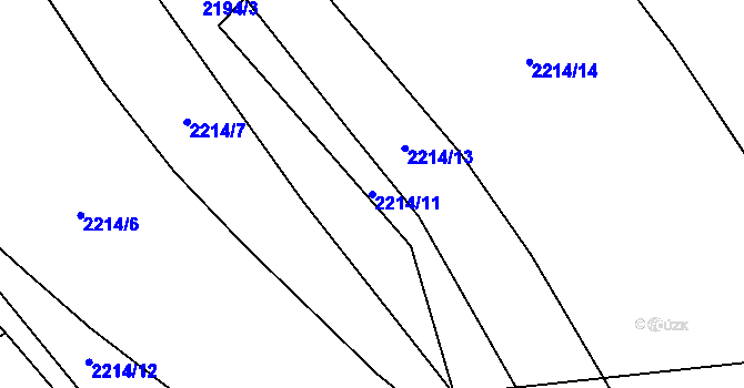 Parcela st. 2214/11 v KÚ Vysoké Pole, Katastrální mapa