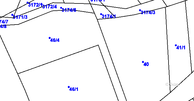 Parcela st. 44/2 v KÚ Vysoké Pole, Katastrální mapa
