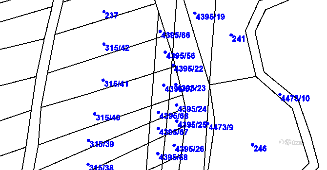 Parcela st. 4395/57 v KÚ Vysoké Pole, Katastrální mapa