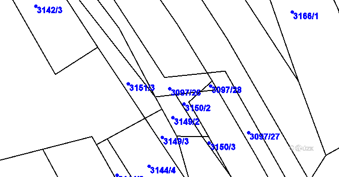 Parcela st. 3097/26 v KÚ Vysoké Pole, Katastrální mapa