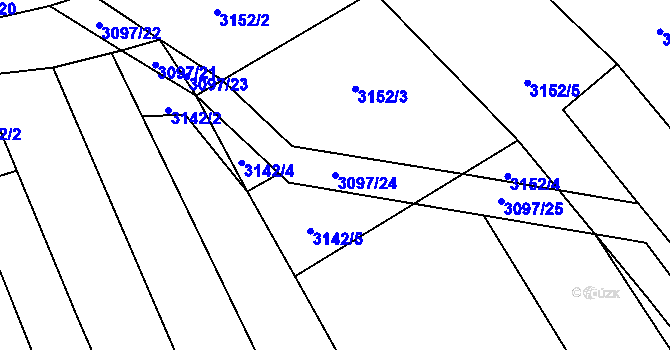Parcela st. 3097/24 v KÚ Vysoké Pole, Katastrální mapa