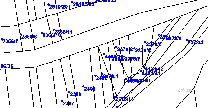 Parcela st. 4404/10 v KÚ Vysoké Pole, Katastrální mapa