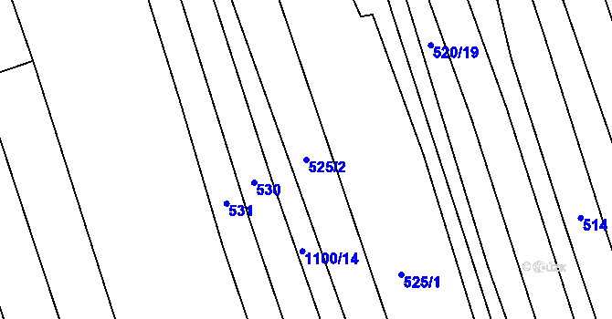 Parcela st. 525/2 v KÚ Vysoké Pole, Katastrální mapa