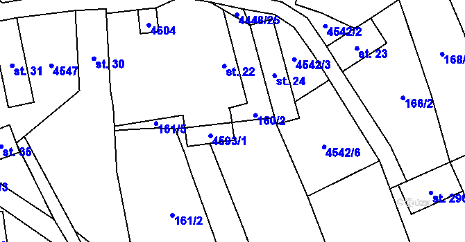 Parcela st. 162/5 v KÚ Vysoké Pole, Katastrální mapa