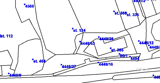 Parcela st. 4448/53 v KÚ Vysoké Pole, Katastrální mapa