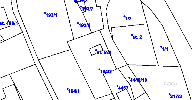 Parcela st. 682 v KÚ Vysoké Pole, Katastrální mapa