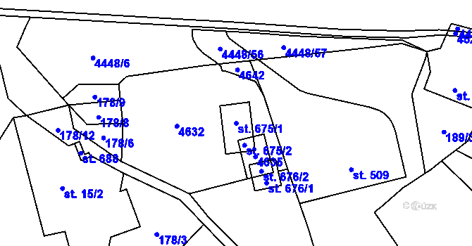 Parcela st. 675/1 v KÚ Vysoké Pole, Katastrální mapa