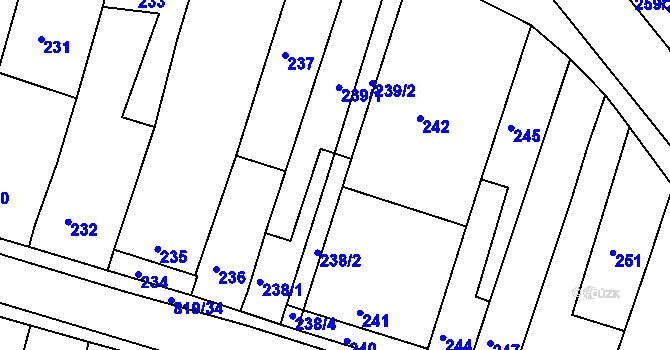 Parcela st. 238/3 v KÚ Vysoké Popovice, Katastrální mapa