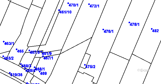 Parcela st. 467/2 v KÚ Vysoké Popovice, Katastrální mapa