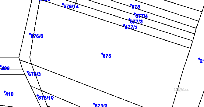 Parcela st. 675 v KÚ Vysoké Popovice, Katastrální mapa