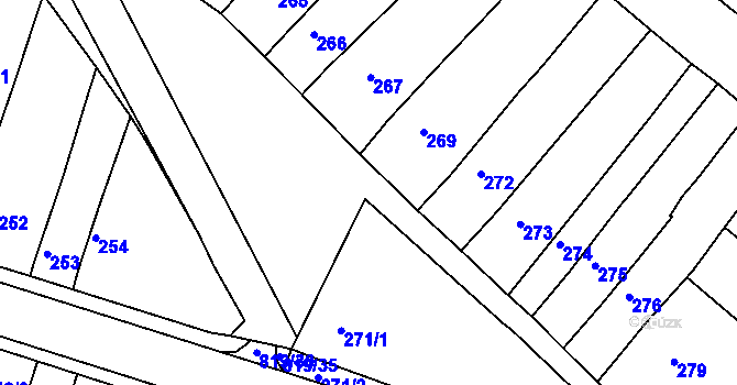 Parcela st. 786/15 v KÚ Vysoké Popovice, Katastrální mapa