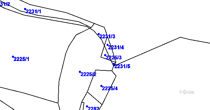 Parcela st. 2225/3 v KÚ Vysoké Popovice, Katastrální mapa