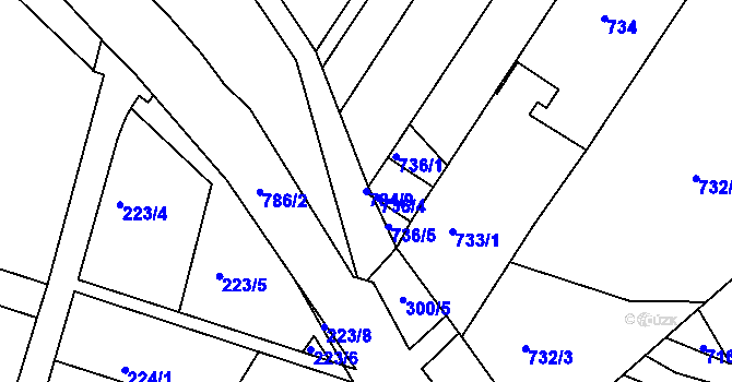 Parcela st. 784/9 v KÚ Vysoké Popovice, Katastrální mapa