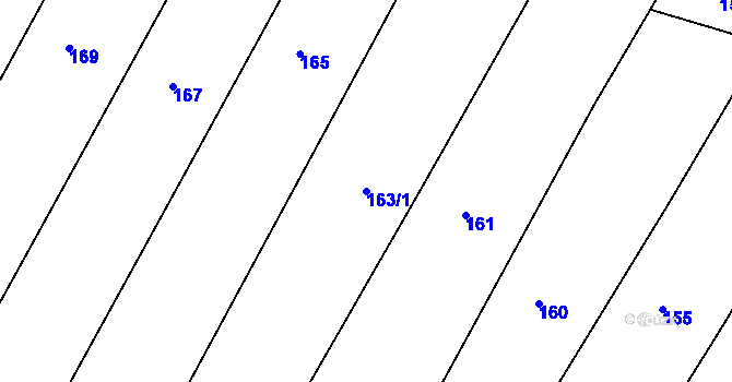 Parcela st. 163/1 v KÚ Vysoké Popovice, Katastrální mapa