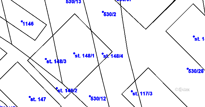 Parcela st. 148/4 v KÚ Vysoké Studnice, Katastrální mapa