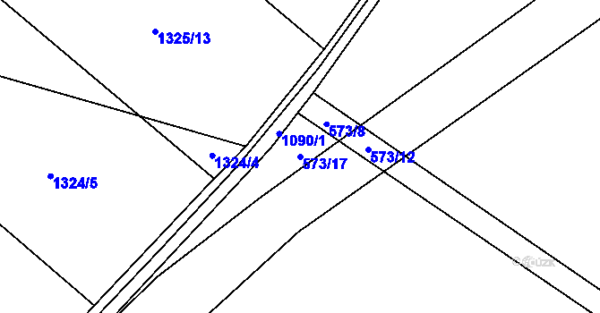 Parcela st. 573/17 v KÚ Vysoké Studnice, Katastrální mapa