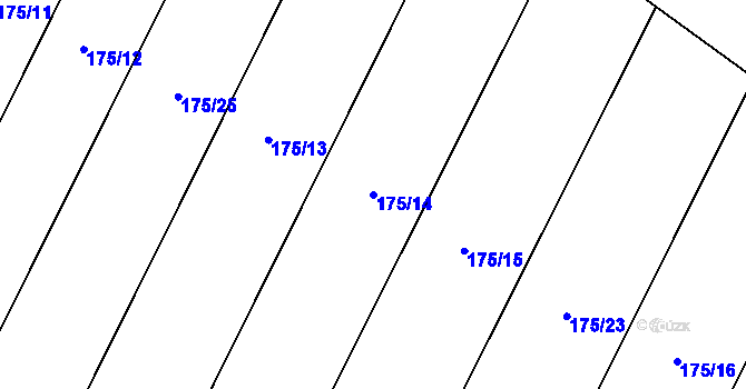 Parcela st. 175/14 v KÚ Veselská Lhota, Katastrální mapa