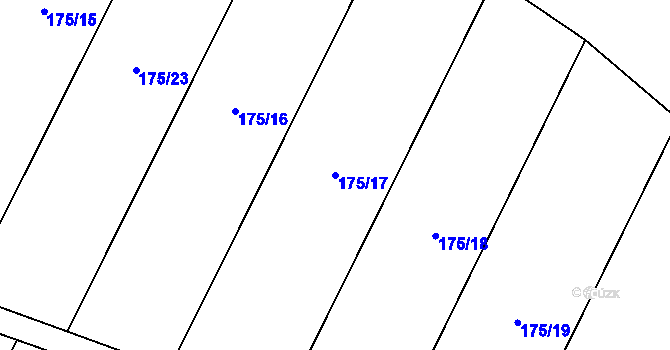 Parcela st. 175/17 v KÚ Veselská Lhota, Katastrální mapa