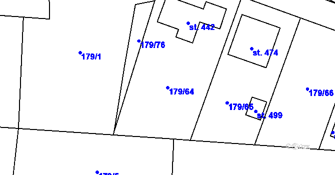 Parcela st. 179/64 v KÚ Vysoké Veselí, Katastrální mapa