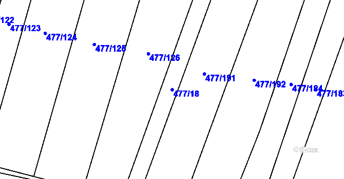 Parcela st. 477/18 v KÚ Vysoké Veselí, Katastrální mapa