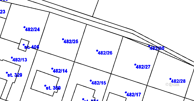 Parcela st. 482/26 v KÚ Vysoké Veselí, Katastrální mapa