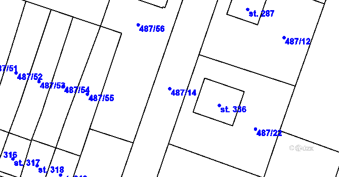 Parcela st. 487/14 v KÚ Vysoké Veselí, Katastrální mapa