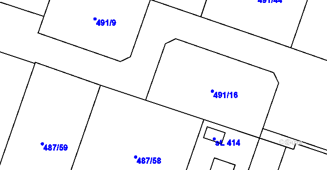 Parcela st. 491/16 v KÚ Vysoké Veselí, Katastrální mapa
