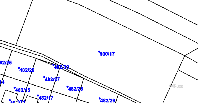 Parcela st. 500/17 v KÚ Vysoké Veselí, Katastrální mapa