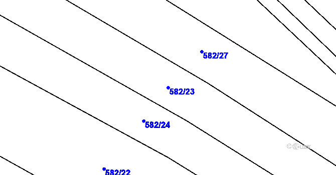 Parcela st. 582/23 v KÚ Vysoké Veselí, Katastrální mapa