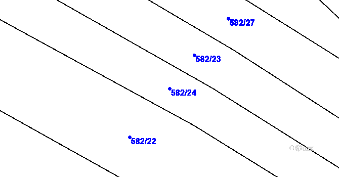 Parcela st. 582/24 v KÚ Vysoké Veselí, Katastrální mapa