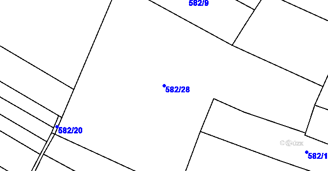 Parcela st. 582/28 v KÚ Vysoké Veselí, Katastrální mapa
