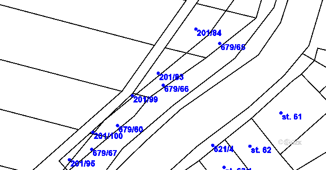 Parcela st. 679/66 v KÚ Vysoké Veselí, Katastrální mapa