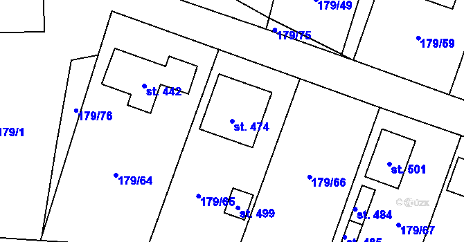 Parcela st. 474 v KÚ Vysoké Veselí, Katastrální mapa