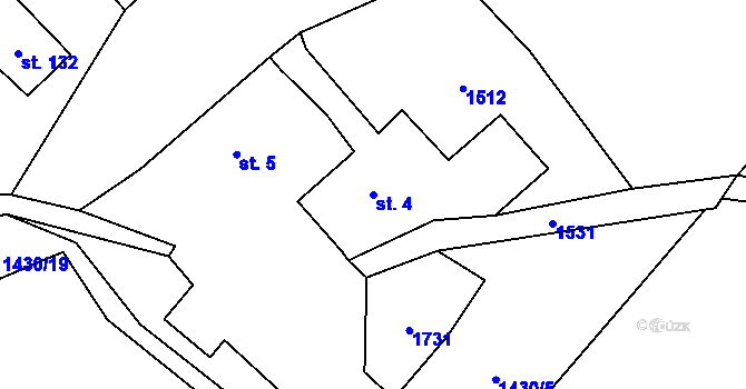 Parcela st. 4 v KÚ Vysoké Žibřidovice, Katastrální mapa