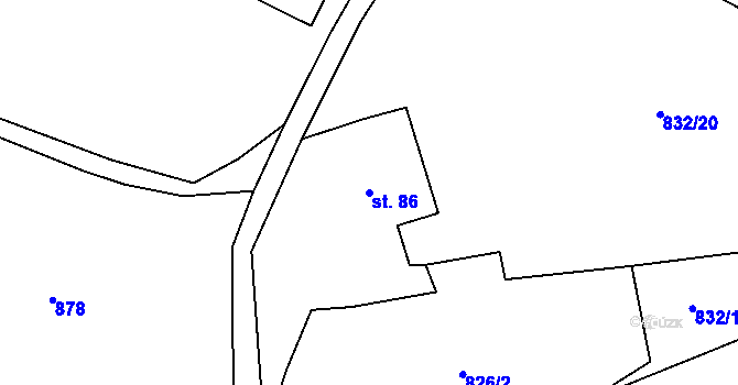 Parcela st. 86 v KÚ Vysoké Žibřidovice, Katastrální mapa
