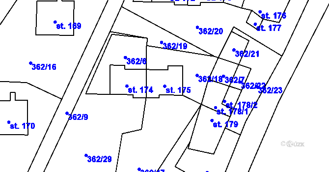 Parcela st. 175 v KÚ Vysoké Žibřidovice, Katastrální mapa