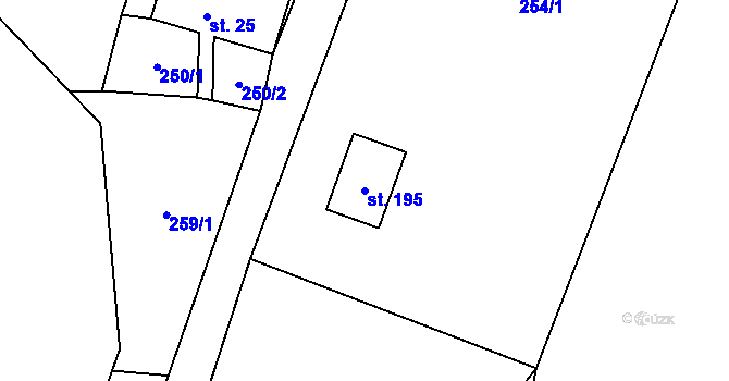 Parcela st. 195 v KÚ Vysoké Žibřidovice, Katastrální mapa