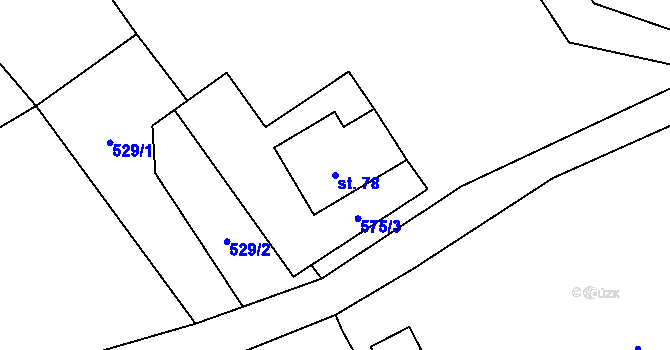 Parcela st. 78 v KÚ Žleb, Katastrální mapa