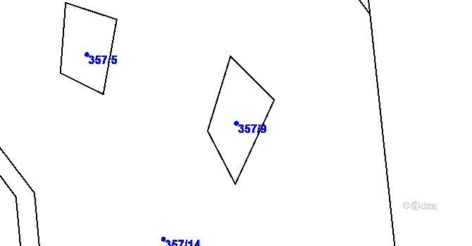 Parcela st. 357/9 v KÚ Žleb, Katastrální mapa