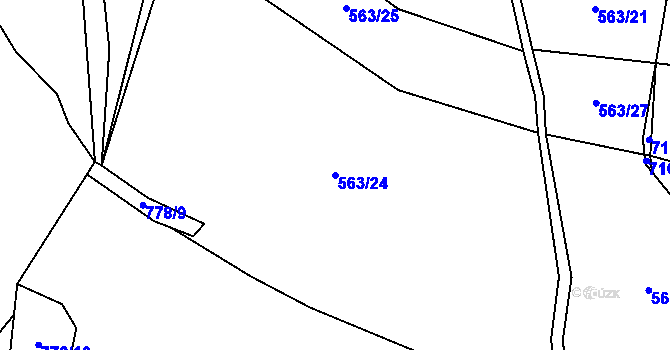 Parcela st. 563/24 v KÚ Žleb, Katastrální mapa
